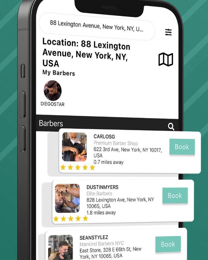 Pelu app booking screen